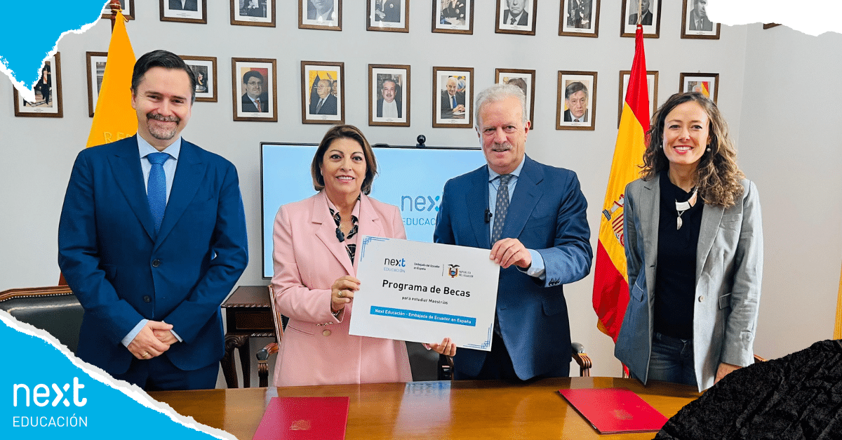 La Embajada del Ecuador y Next Educación firman un Convenio de Becas para estudiar Maestrías destinadas a ecuatorianos